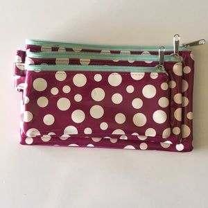 Cosmetic Bags Set of 3 with clip to travel